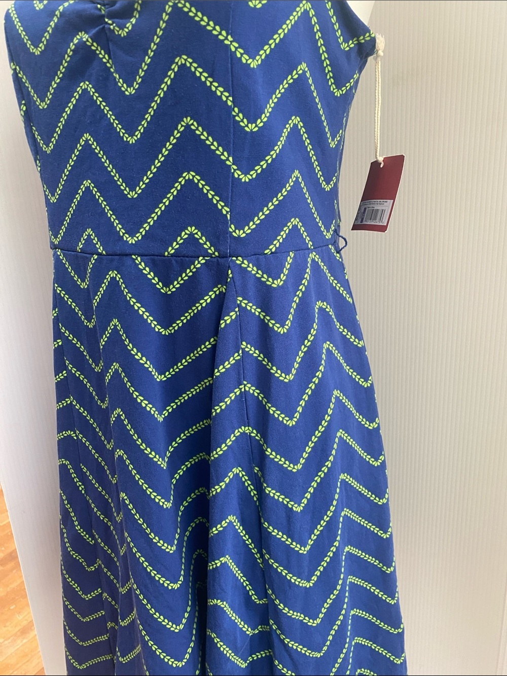 Mossimo Supply Co. Navy Dress with Lime Chevron Pattern - Picture 3 of 7